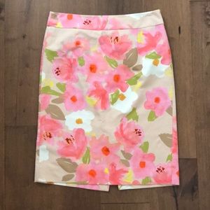 J. Crew Floral Pencil Skirt size 6